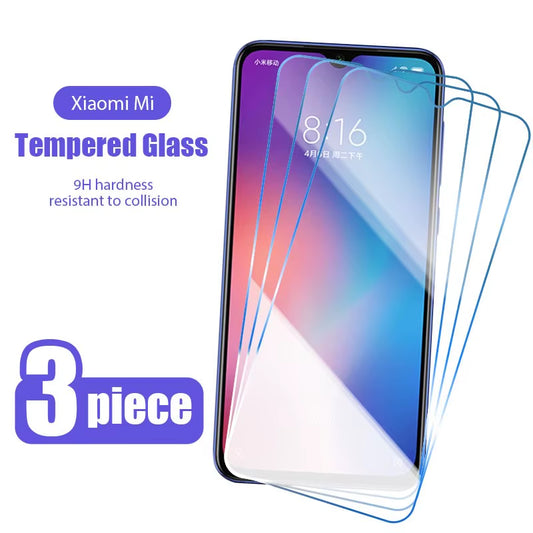 3Pcs Tempered Glass for Xiaomi Mi 11 9 12 Lite 5G NE 10T Pro Screen Protector on Xiaomi Mi 10 13 11I 8 6 9T Pro A3 A2 Lite Glass