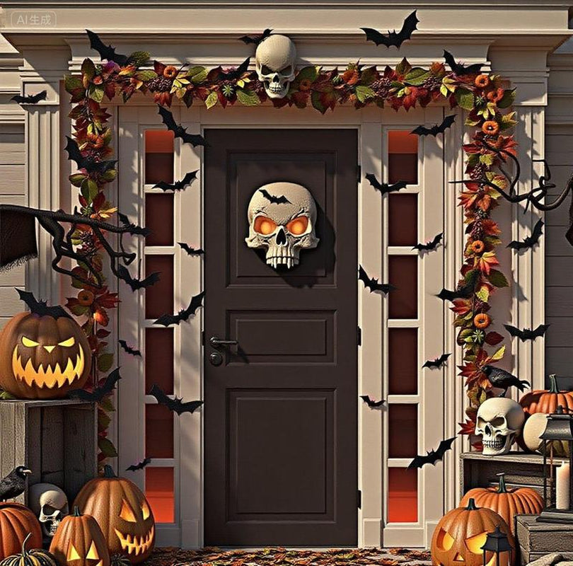 Bougerv 3D Bat Design LED Decorations 12Pcs/24Pcs Set Spooky Ornaments for Home Party Festival Halloween Easy Install Wall Stickers Smooth Application - Decorative（Non-Remote）